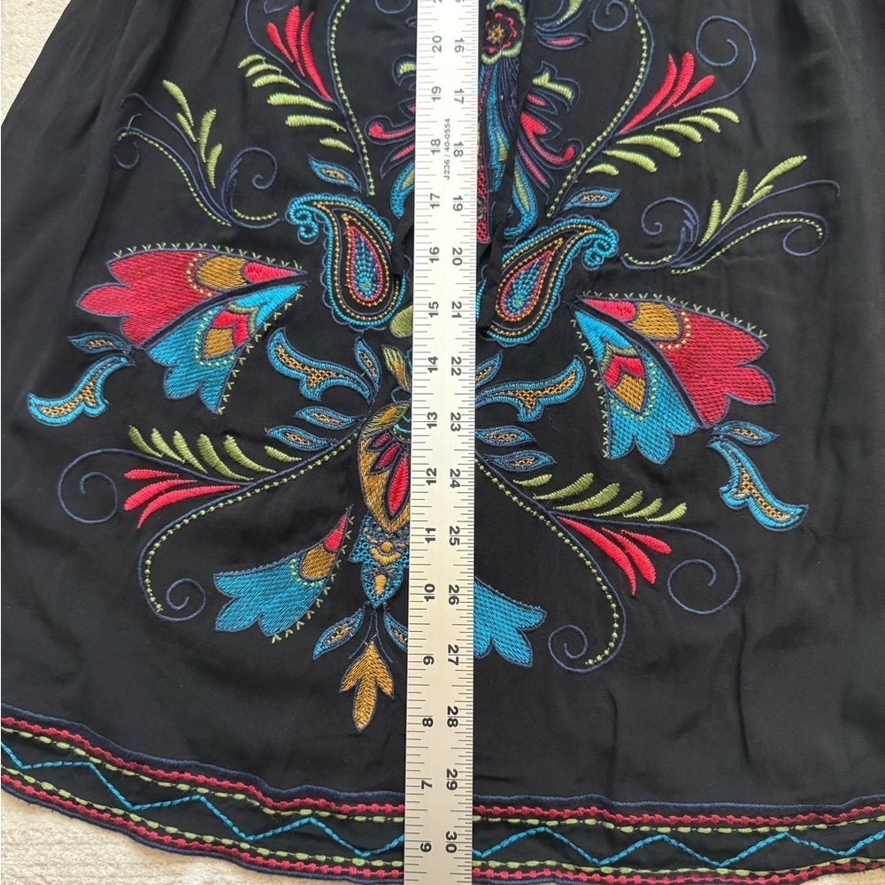Black Boho Embroidery Tunic Top - Picture 8 of 12